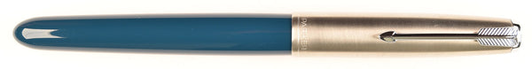 Parker 51 Classic in teal blue, Steel cap - Medium nib