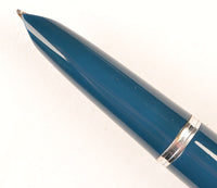 Parker 51 Classic in teal blue, Steel cap - Medium nib