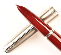 Parker 51 Classic in light burgundy, Steel cap - Medium nib