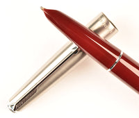 Parker 51 Classic (Transitional) in light burgundy, Steel cap - Broad nib