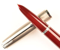 Parker 51 Classic in light burgundy, Steel cap - Medium nib