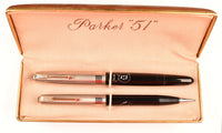 Parker 51 Classic Vacumatic Pen & Pencil Set in black - Medium nib