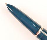 Parker 51 Classic in teal blue, Steel cap - Extra fine nib